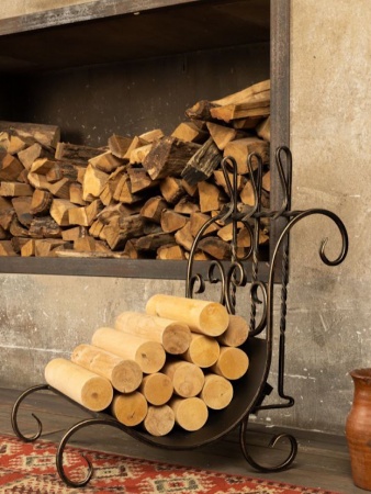 дровница кованая с набором для камина