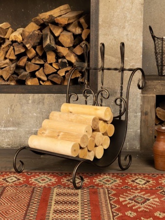 дровница кованая с набором для камина