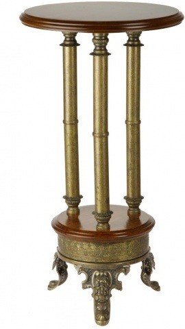 Столик латунь дерево 130376