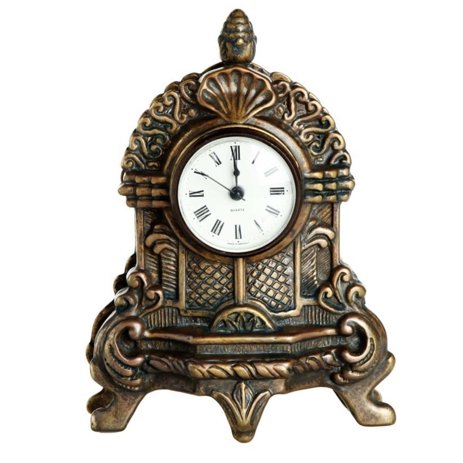 Классические часы настольные в гостиную маленькие, латунь 131271