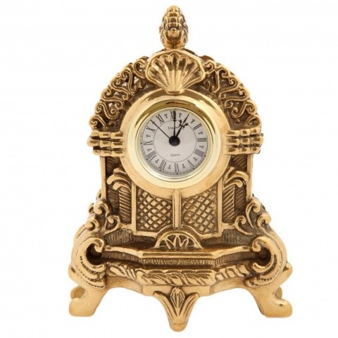 Классические часы настольные в гостиную маленькие, латунь 01271