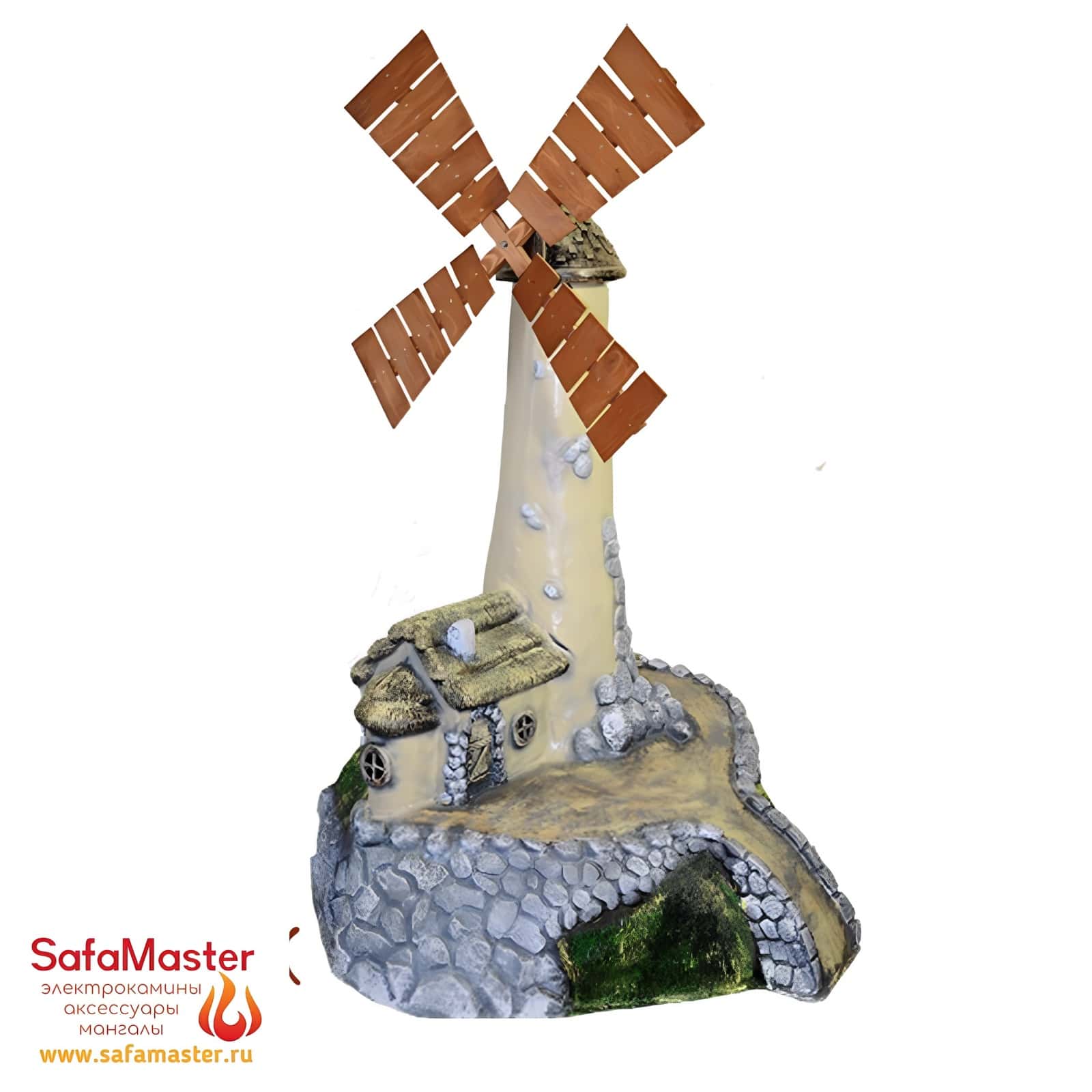 Декоративная крышка на люк, для септика и колодца, стеклопластик Мельница 007519