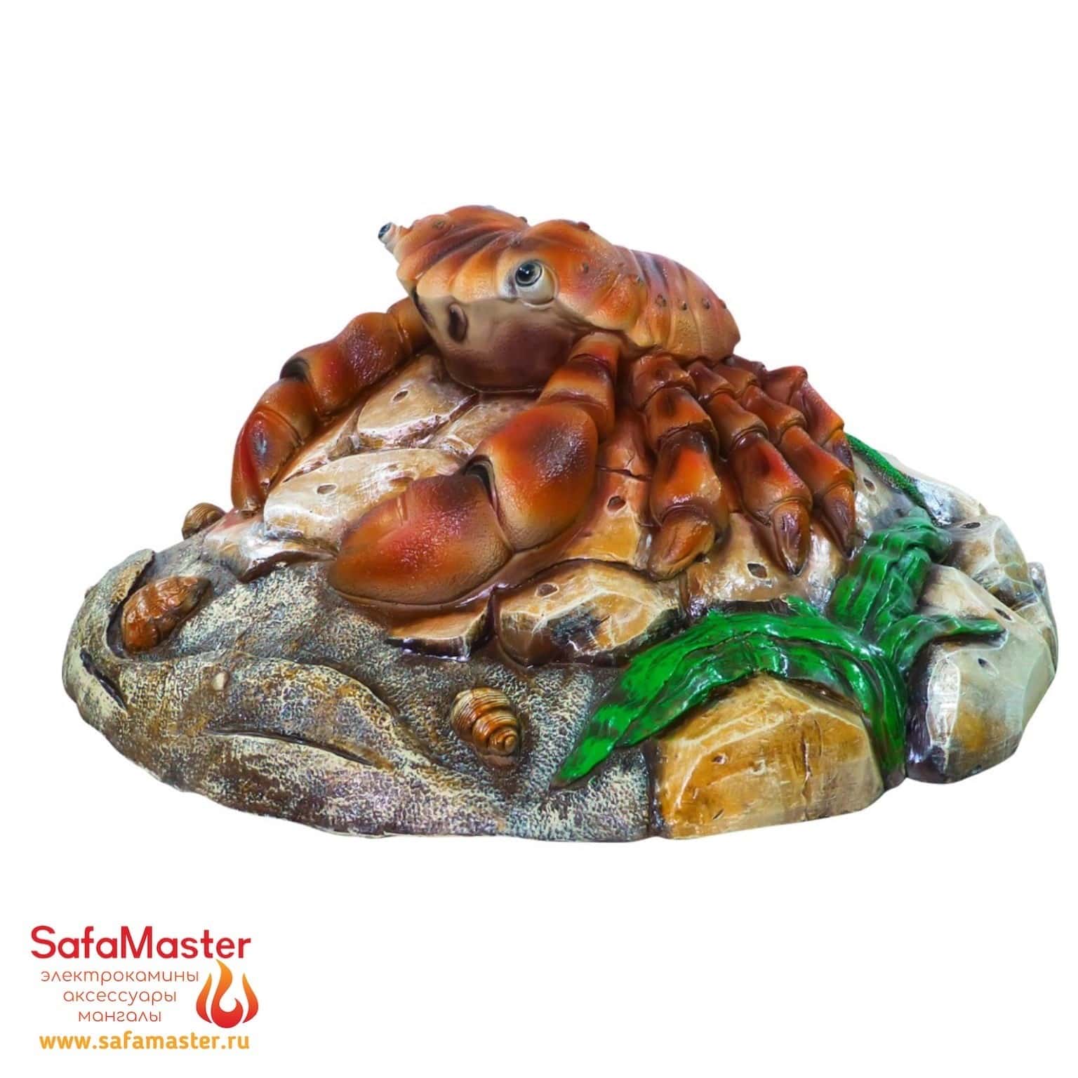 Декоративная крышка на канализационный люк, септик, колодец Краб на камне 007440