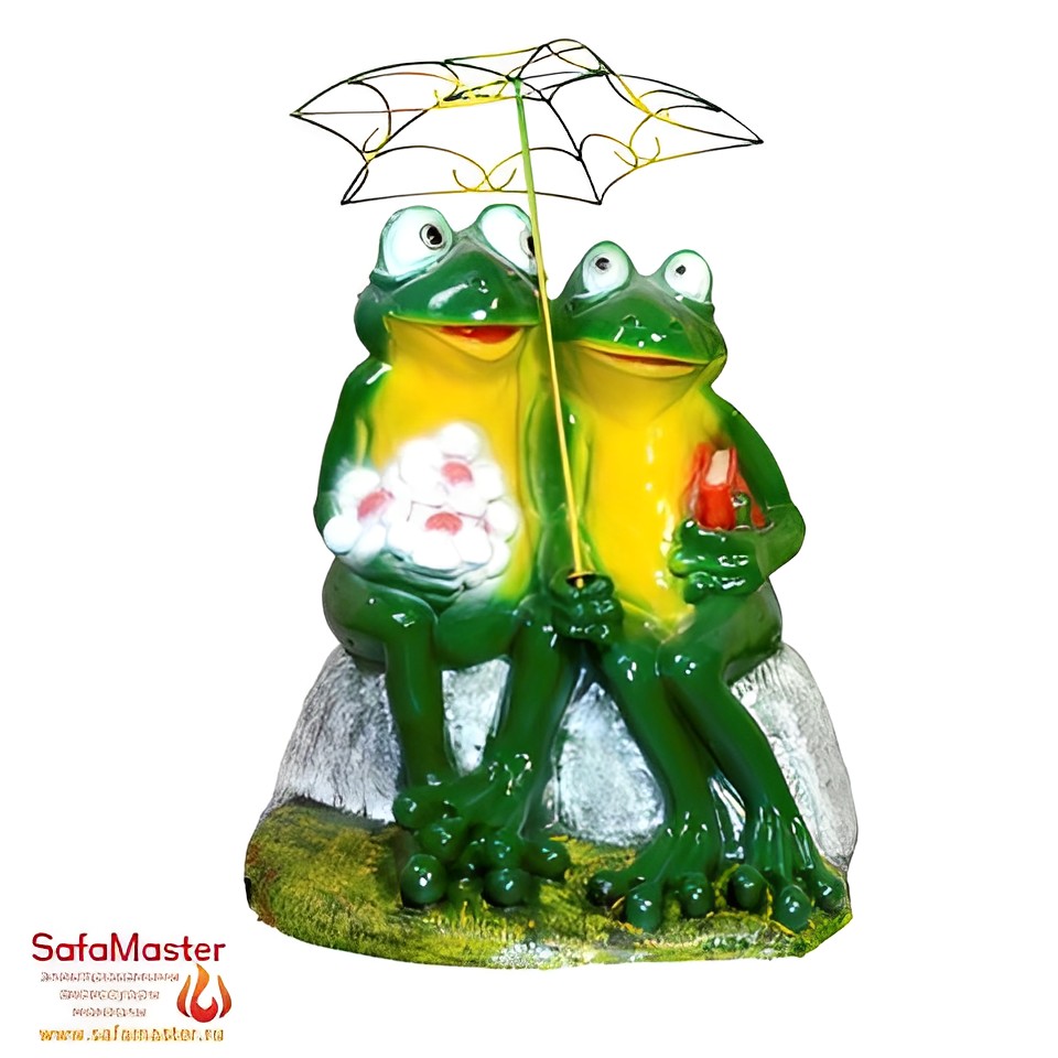Декоративная крышка люка, септика, канализационного колодца пластиковая Две лягушки на камне 007573