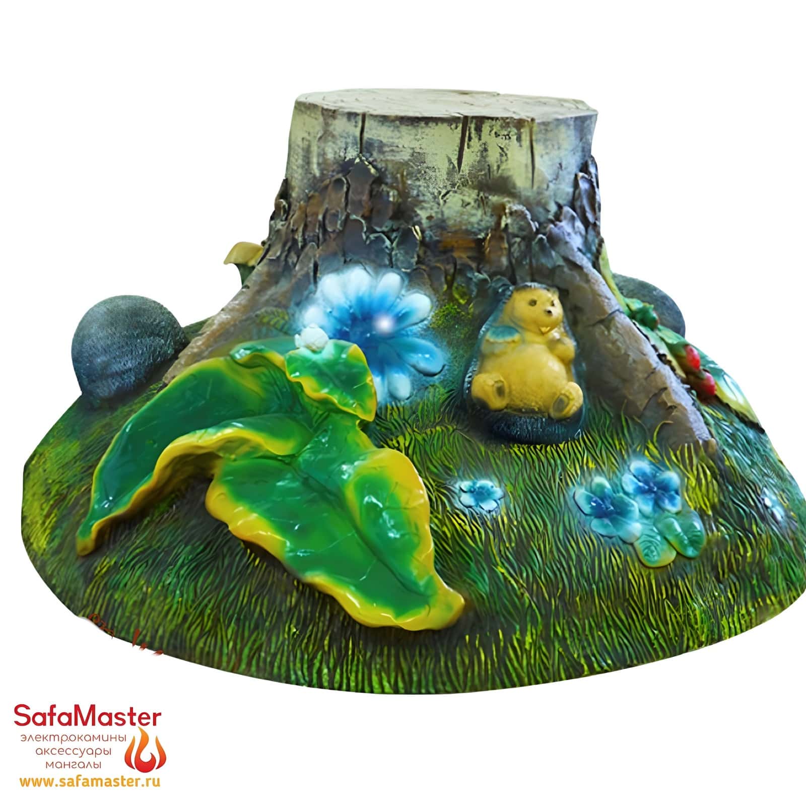 Декоративная крышка для колодцев, люков и септиков Ежик у пня, стеклопластик 007387