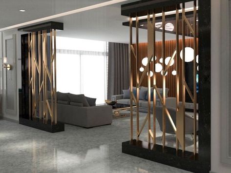 Перегородка для зонирования пространства(комнаты) из металла и дерева лофт L0205