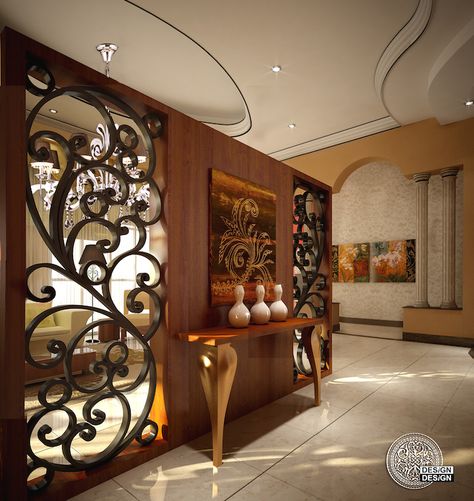 Перегородка для зонирования комнаты лофт/полуклассика из металла и массива дуба L0210