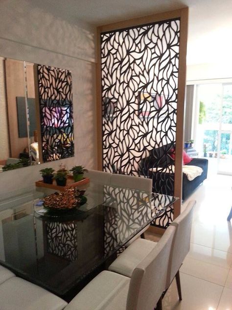 Перегородка для зонирования комнаты, пространства лофт/полуклассика из металла и массива дуба L0214