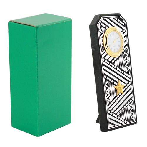  Настольные часы в гостиную "Погон генерал" цвет серебро камень змеевик 003528