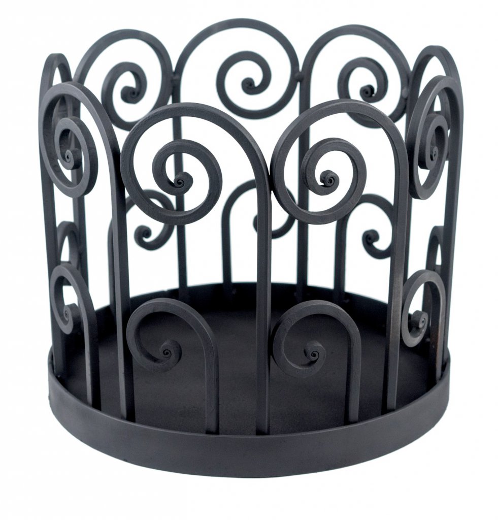 Дровница для камина из металла SafaMaster "Ведро" DN4060 черная кованая