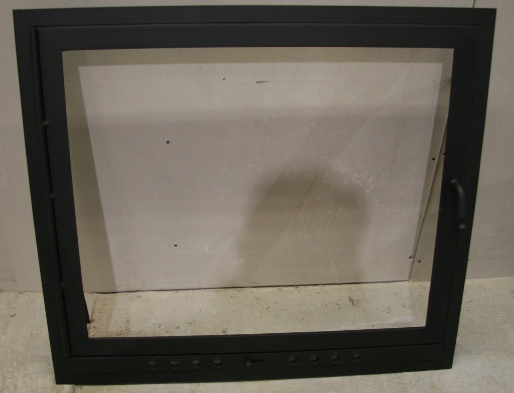 Дверца для камина с темостеклом кованая одностворчатая с поддувалом