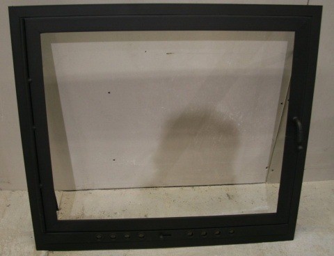 Дверца для камина с темостеклом кованая одностворчатая с поддувалом