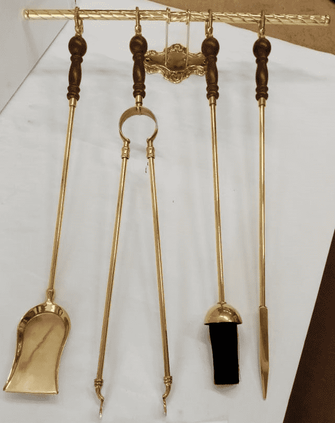 Набор для камина с креплением (совок, метелка, щипцы,кочерга) 01898