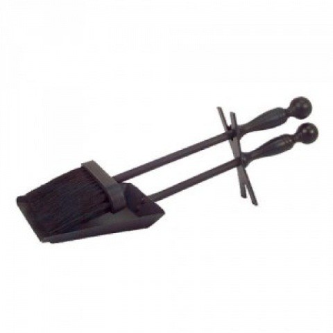 Набор для каминаиз металла D20001BК (совок, щетка) черный