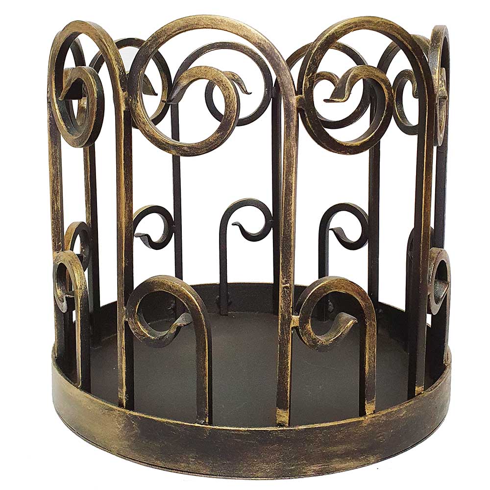 Дровница кованая для камина/печи SafaMaster DN4060 "Ведро", бронза