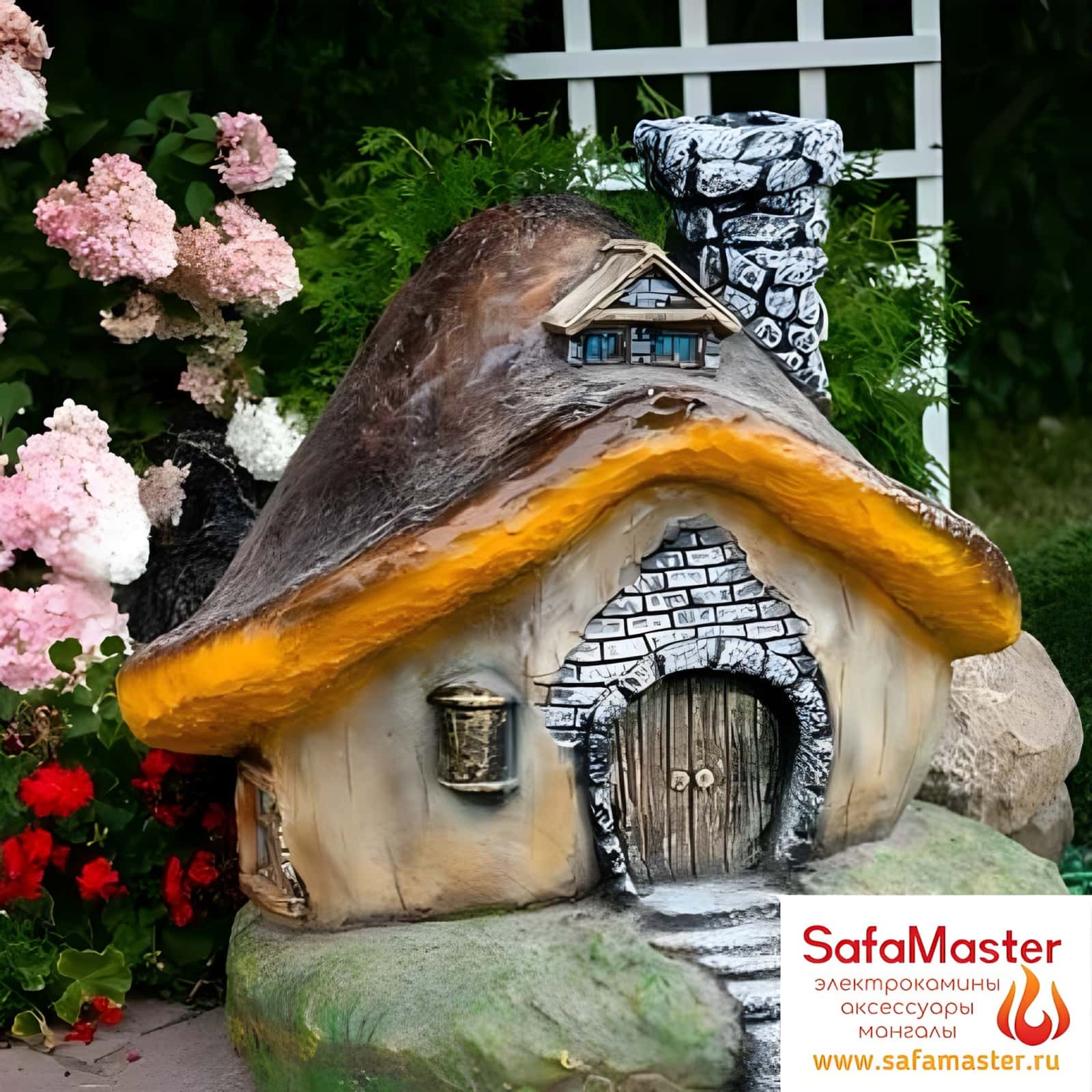 Декоративная крышка на люк, колодец септик Гриб большой 008333