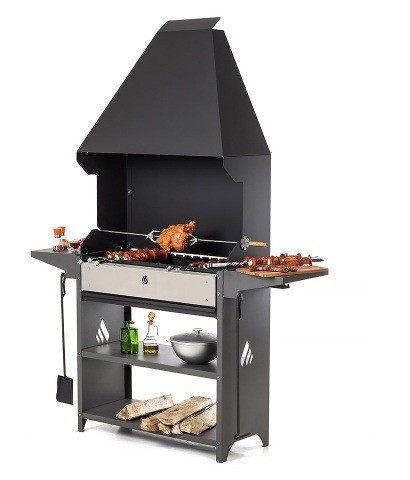 Гриль мангал  с вытяжкой из металла Professional Optima Zont