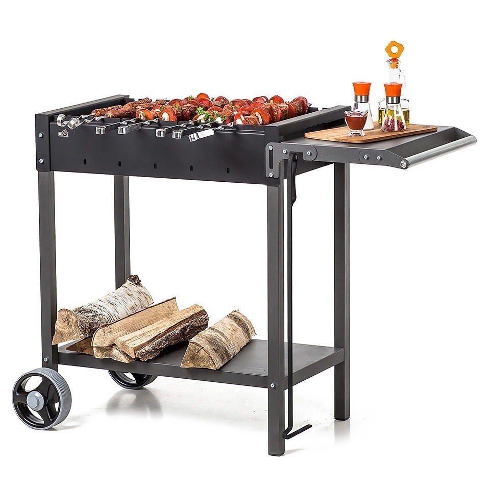 Дровяной мангал из металла МАН 202 на колесах для дачи и частного дома