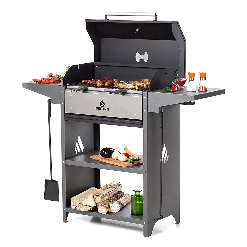 Гриль-мангал FAMILY OPTIMA BBQ (гриль на дровах) из металла с крышкой барбекю