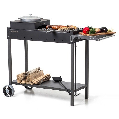 Дровяной мангал из металла МАН 302 на колесах(есть комплектация с подказанником)