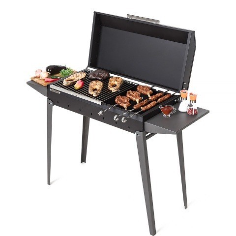 Дровяной складной гриль мангал из металла с крышкой Классика МКЛ 750К