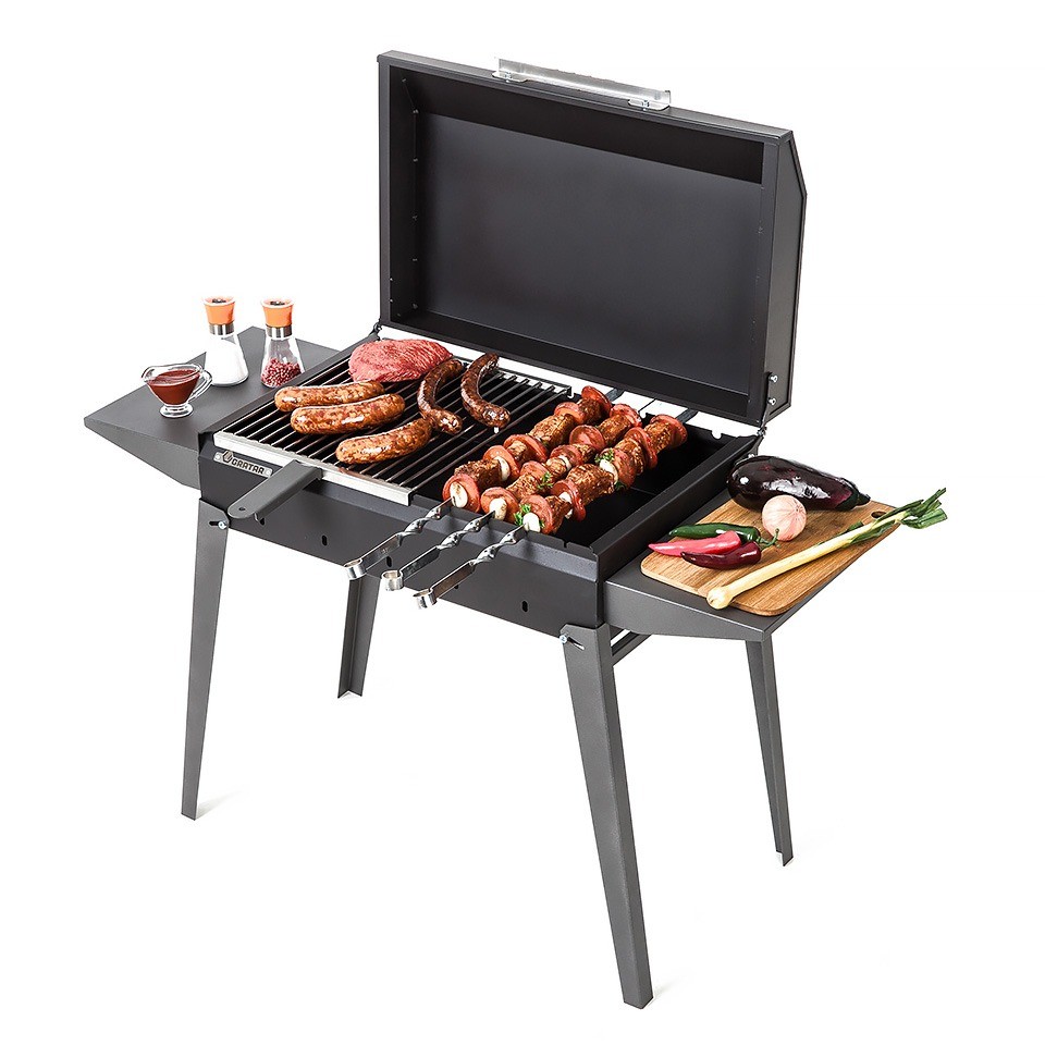 Складной мангал  из металла с крышкой Классика МКЛ 600К для дачи и частного дома