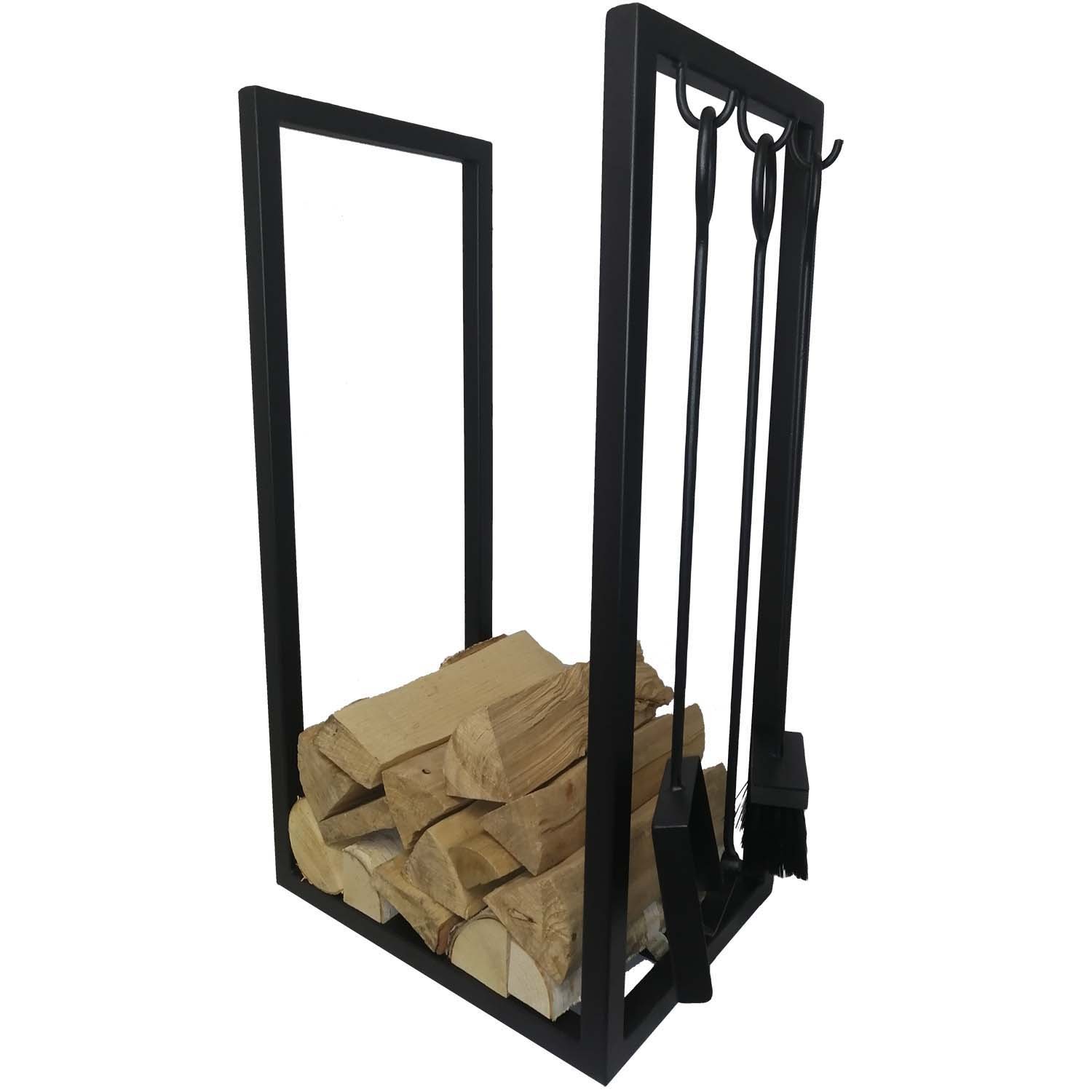 Дровница для камина с набором (3 аксессуара) лофт SafaMaster FT80-1 "Тройка"