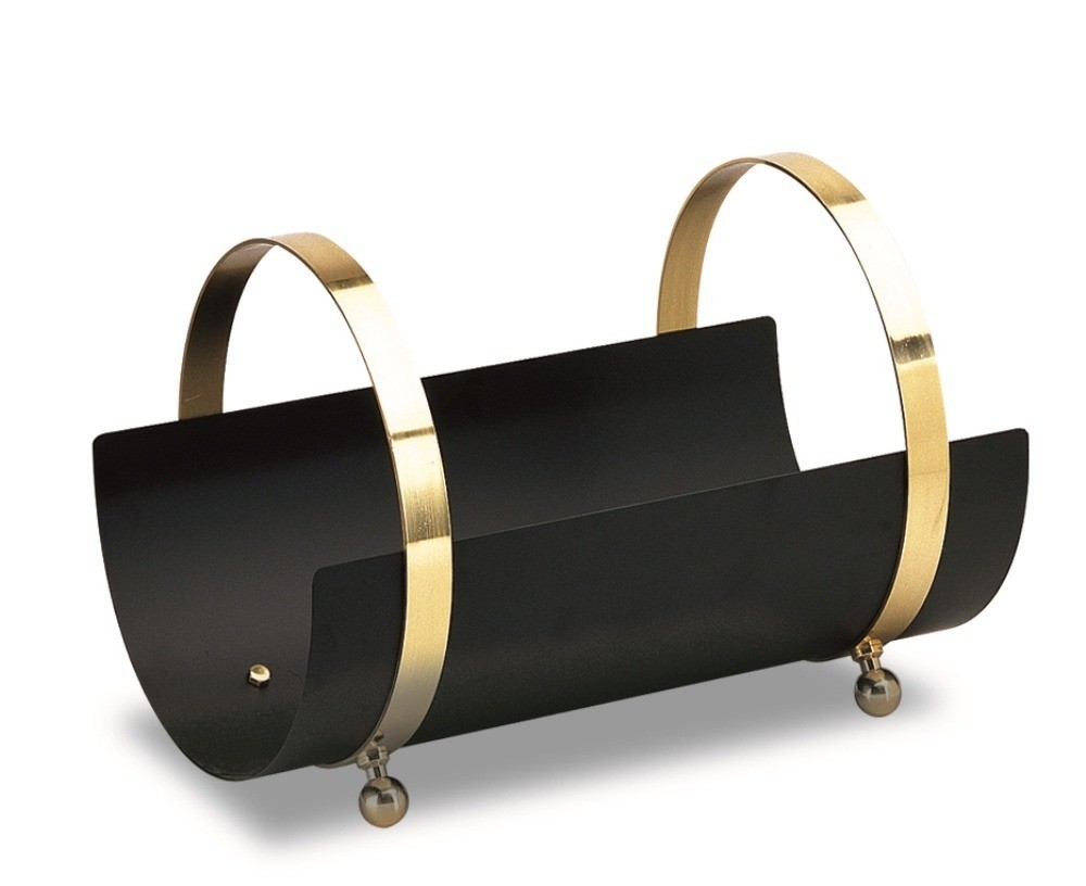 Дровница для камина, печи из металла Comex 10.049N, Италия (латунь)