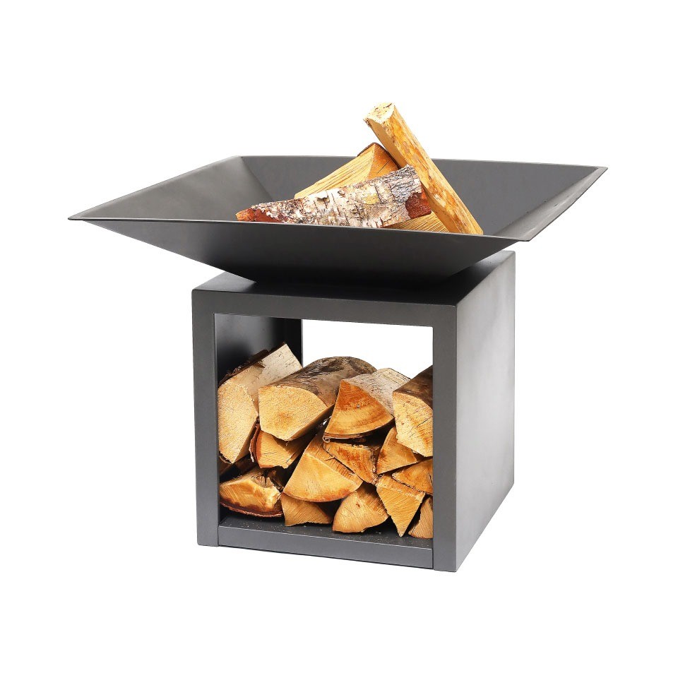 Очаг для костра на даче (костровая чаша на подставке с дровницей)"Олимп 2"