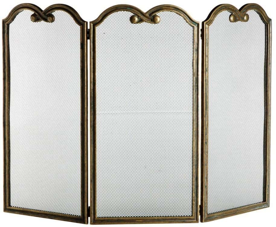 Экран декоративный для защиты от искр  на 3 створки 131303 Италия, латунь