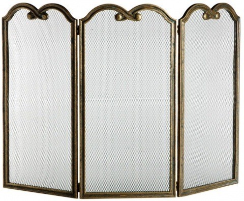 Экран декоративный для защиты от искр  на 3 створки 131303 Италия, латунь
