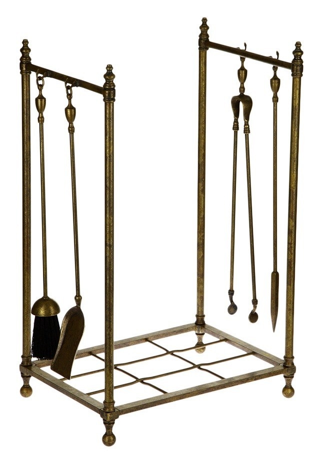 Дровница для камина с набором с четырьмя предметами 131976 Италия + подарок спичечница