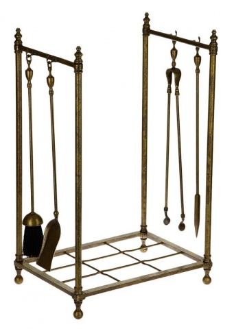 Дровница для камина с набором с четырьмя предметами 131976 Италия + подарок спичечница