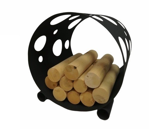 Дровница с лазерной резкой из металла «Бесконечность» для камина, печи D300BK, лофт, хай-тек