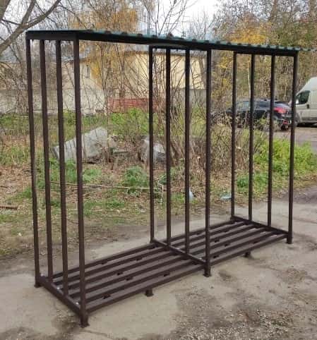 Большая дровница для дачи, уличная с крышей из металла «SafaMaster 59»