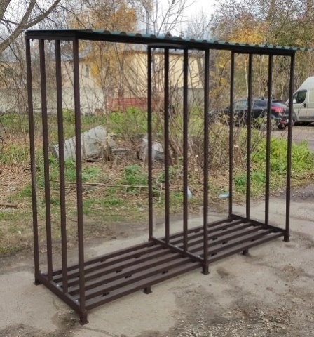Большая дровница для дачи, уличная с крышей из металла «SafaMaster 59»
