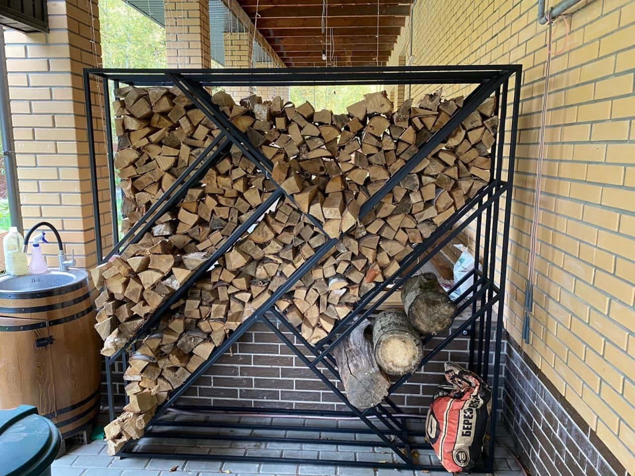 Дровница для дачи, бани уличная из металла «SafaMaster 49»