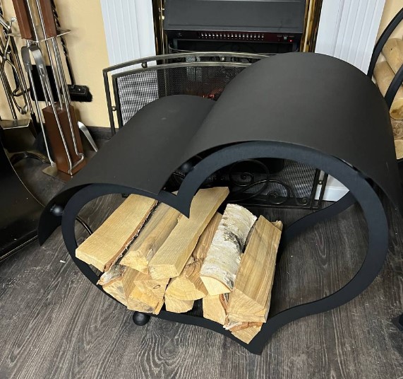 Эксклюзивная металлическая дровница уличная Сердце Safamaster 67