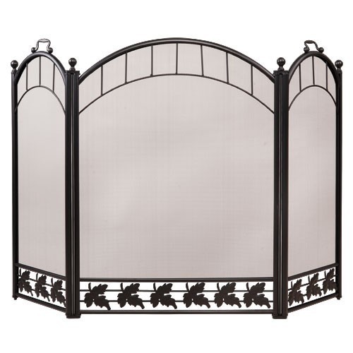 Защитный экран для камина с листьями, античное серебро 31206ВK