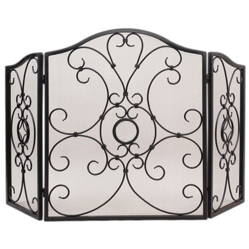 Защитный декоративный экран для камина на 3 секции 61048ВК