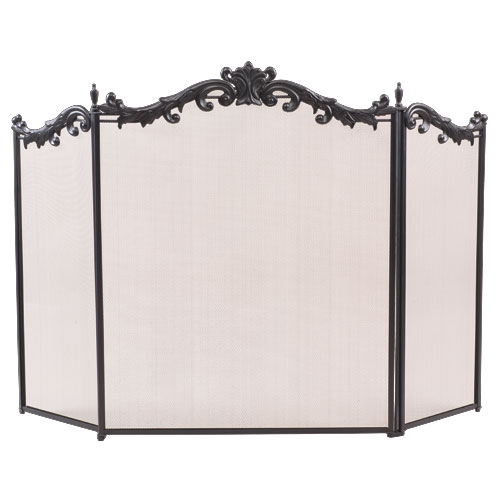 Экран для камина черный, 3 створки C39040ВК