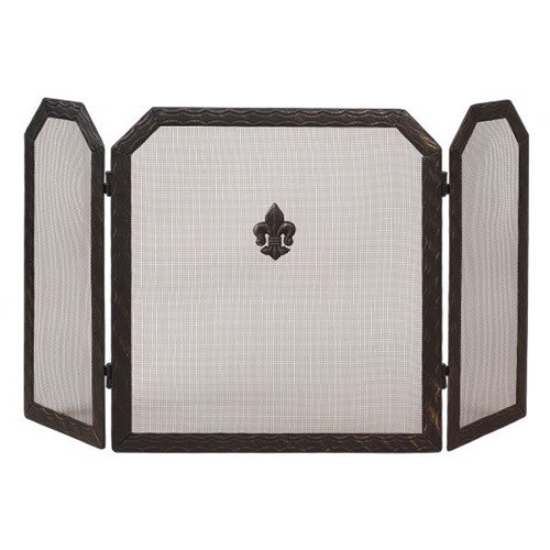 Экран для камина с серебреной патиной и эмблемой C3850AGК