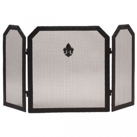 Экран  для камина черный, с эмблемой C3850BК