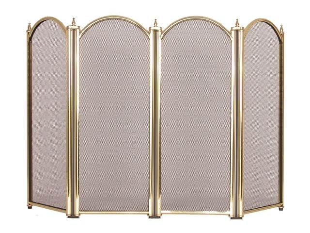 Экран для камина латунь, 4 створки  C04011PB