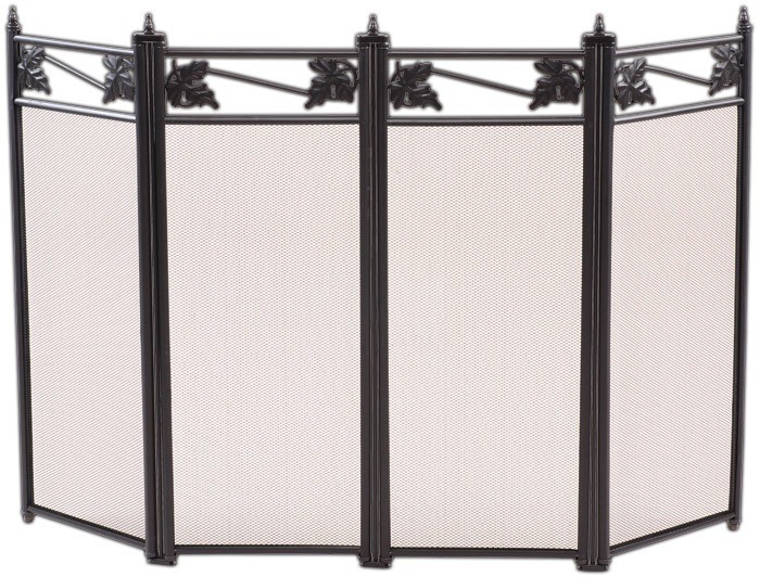 Защитный экран для камина с листьями С04044BK