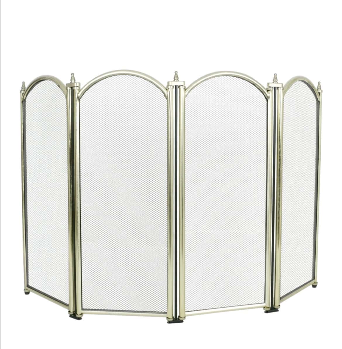 Защитный экран для камина из металла, бронза, 4 створки С04010PB