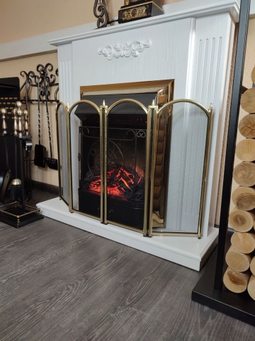 экран для камина из металла