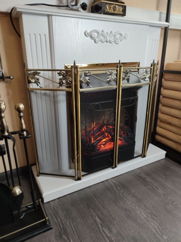 Экран для камина цвет золото