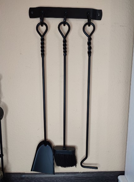 Набор для камина из металла Е10006ВК (76х30, 3 предмета, черный)