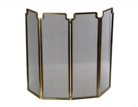 Защитный экран для камина из стекла 1046N Италия, латунь